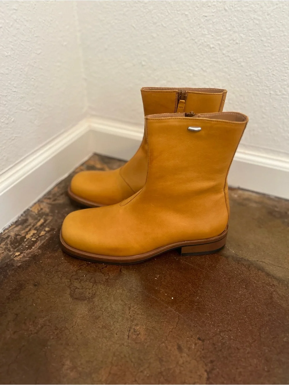 Our Legacy Tan Leather Side-Zip Men's Boots
